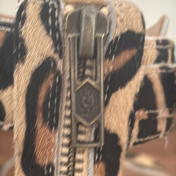 UGG Calf Hair Char Leopard Ankle Strap Sandals - Picture 6 of 8